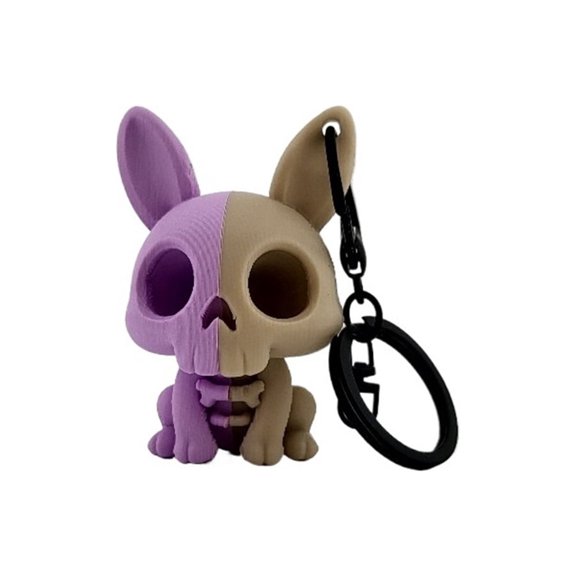 1PC cute skull rabbit key chain cute dark pendant 3D printing