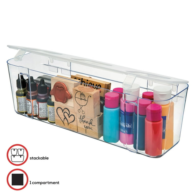 Stackable Caddy Organizer, Large, Plastic, 13.24 x 4 x 4.38, White Stackable Caddy Organizer, Large, Plastic, 13.24 x 4 x 4.38, White