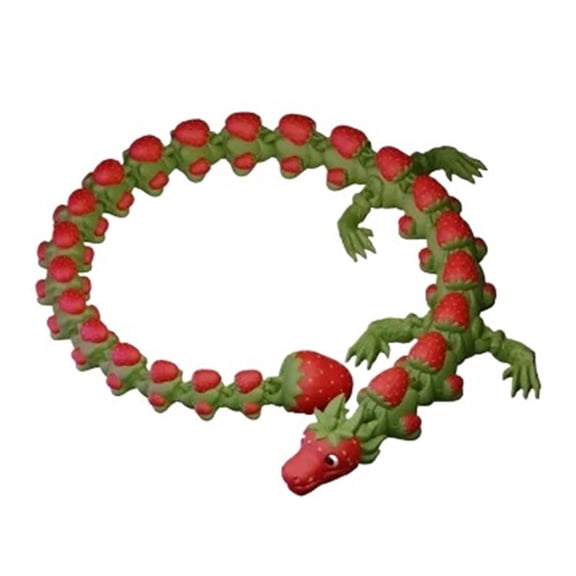 1PC flexible dragon strawberry version 3D printing with movable joints