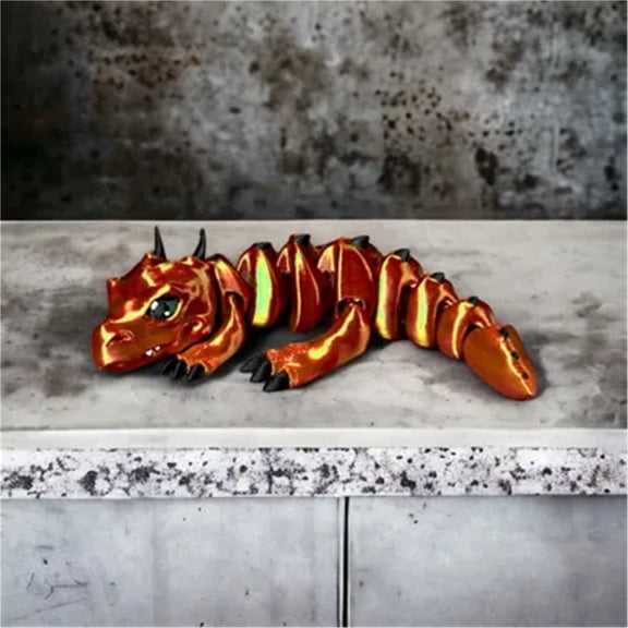 1PC flexible lizard dragon cartoon eyes 3D printed ornament