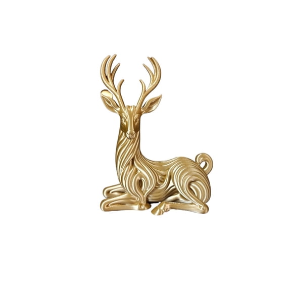 1PC fluid texture lying deer sculpture 3D printing