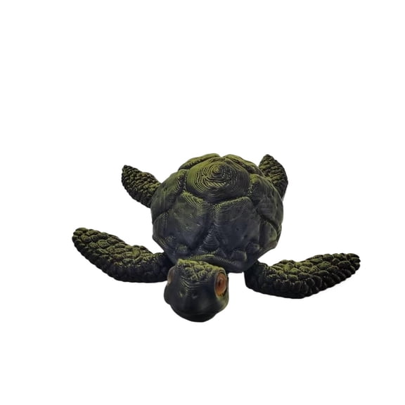 1PC green black 7CM 3D Printed Jointed Turtle Figurine