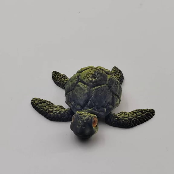 1PC green black 7CM 3D Printed Jointed Turtle Figurine