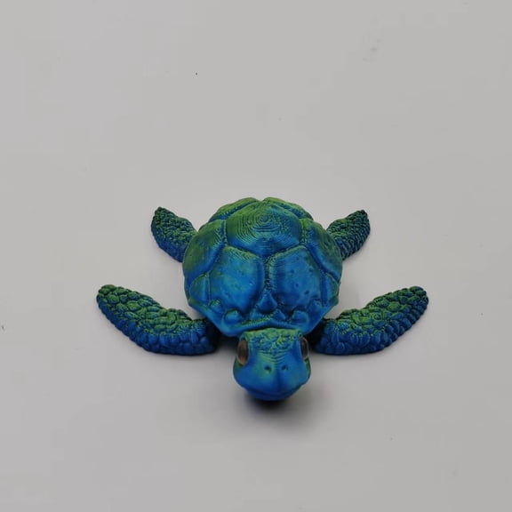 1PC green blue 7CM 3D Printed Jointed Turtle Figurine