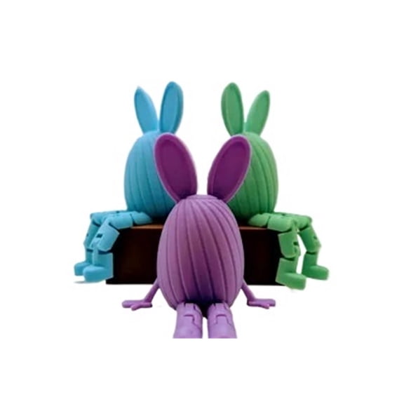1PC knurled Easter egg with bunny ears 3D printed gift