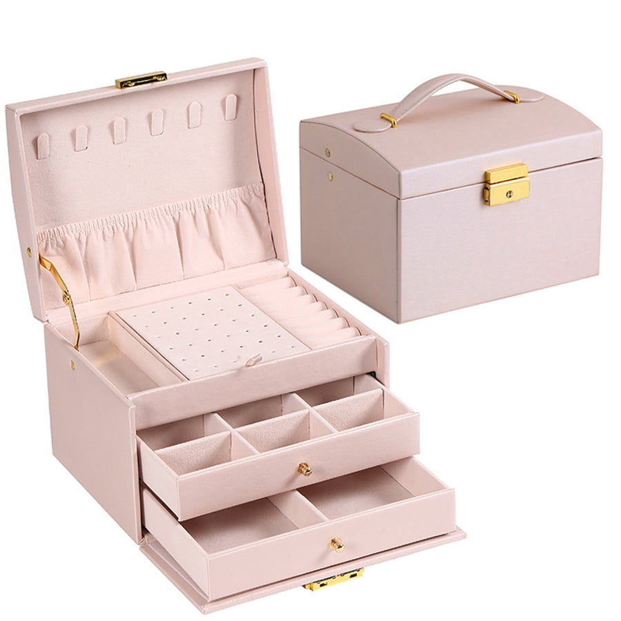 1PC, lock arch three-layer jewelry box, suitable for all kinds of jewelry storage