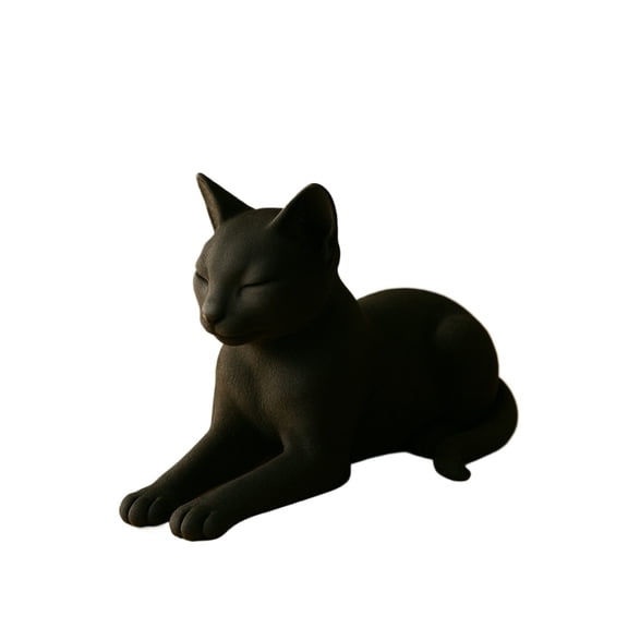 1PC modern black cat statue (lying position) 3D printing