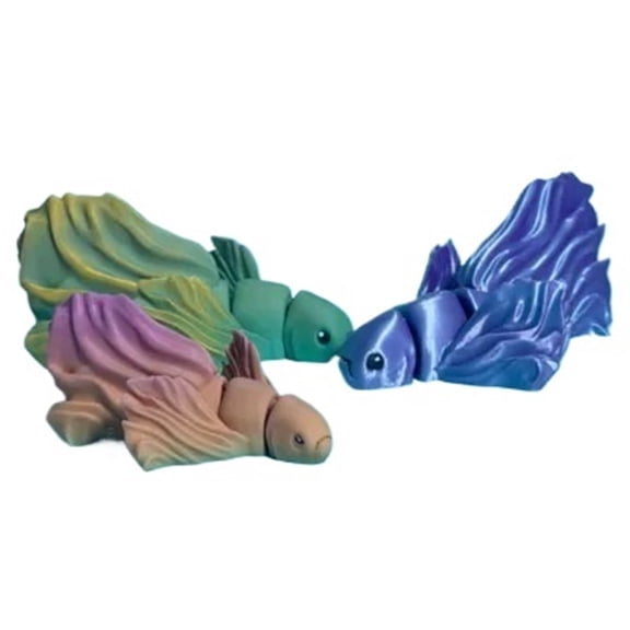 1PC movable joint betta fish model - easy to print 3D printing