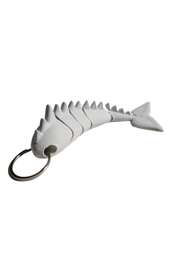 1PC movable joint fish bone key chain 3D printing