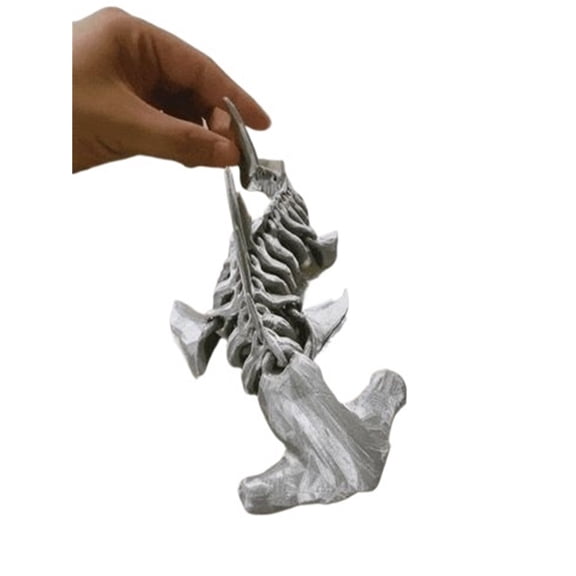1PC movable joint hinge fish bone shark 3D printed ornament