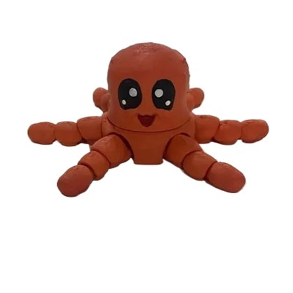 1PC movable octopus-happy and angry-two-face 3D printed ornament
