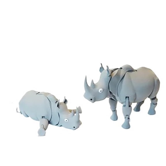 1PC movable rhinoceros (all-in-one printing) 3D printing