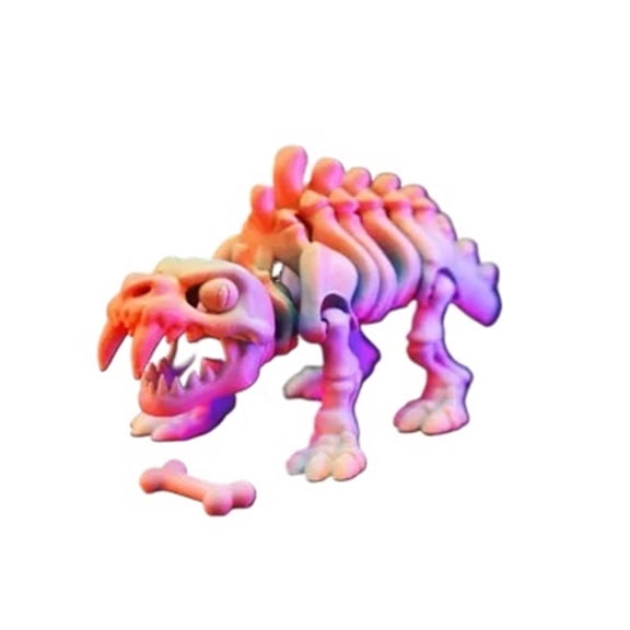 1PC movable saber-toothed tiger skeleton model 3D printing