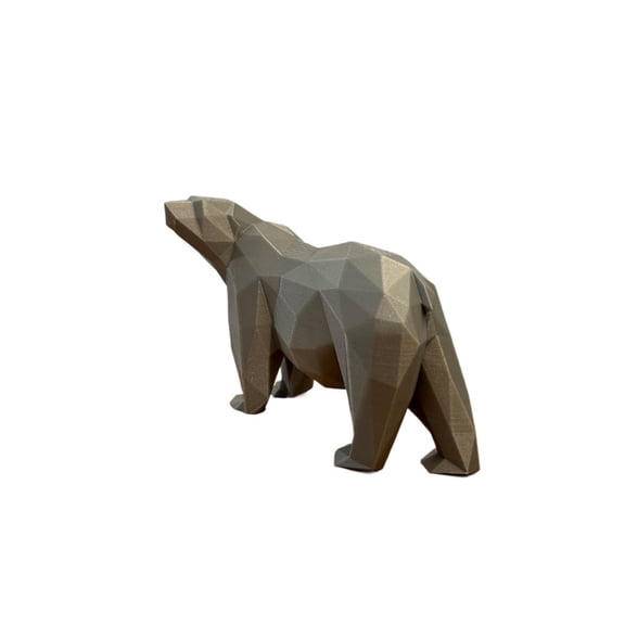 1PC polar bear low polygon statue 3D printing