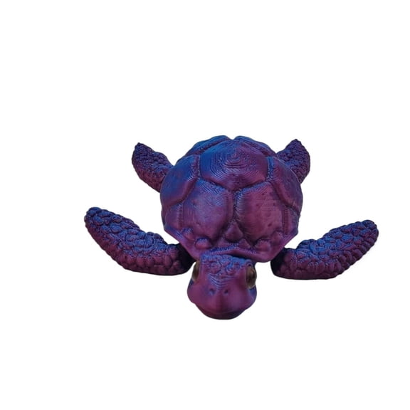 1PC purple blue 7CM 3D Printed Jointed Turtle Figurine