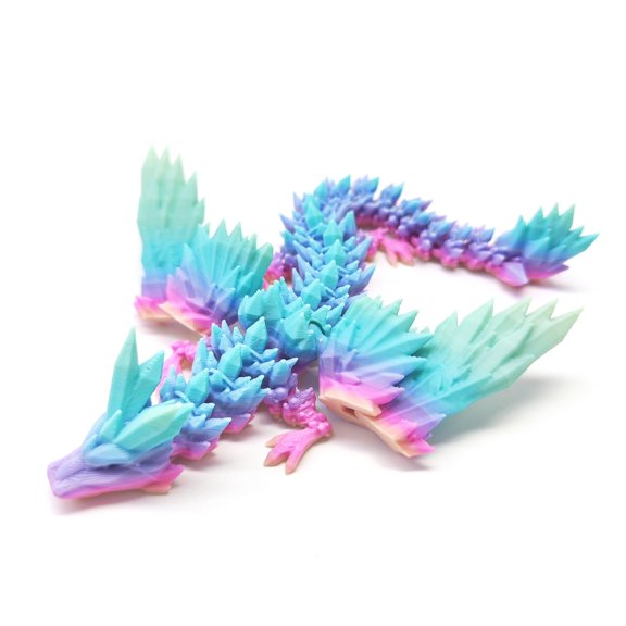 1PC rainbow 20CM 3D Printed Dragon Figurine, Chinese Dragon, 3d Divine Dragon Handicraft Gift, Chinese Dragon