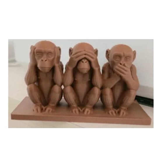 1PC realistic three monkey sculpture 3D printing