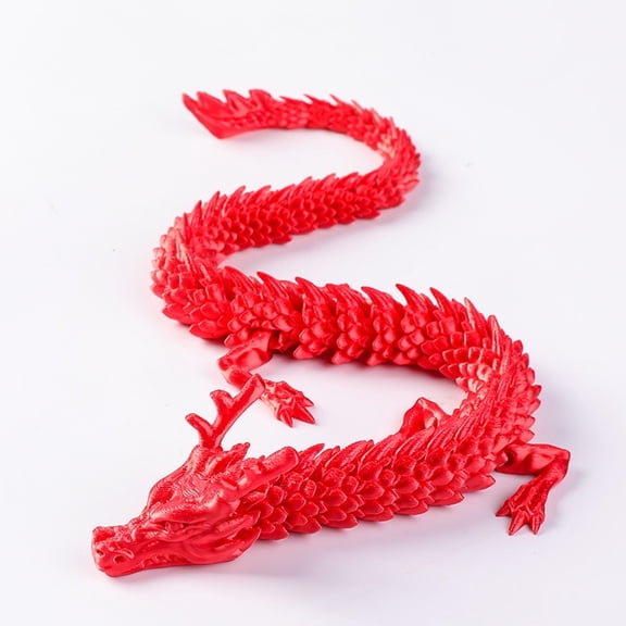 1PC red 30cm 3D Printed Dragon Figurines, Crafts, Creative Handmade Figurines, Gifts, Multi-purpose Chinese Dragon