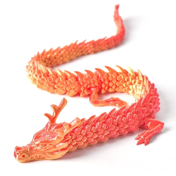 1PC red glod 60cm 3D Printed Dragon Figurines, Crafts, Creative Handmade Figurines, Gifts, Multi-purpose Chinese Dragon