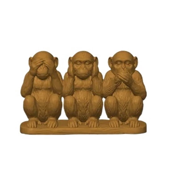 1PC see no evil, hear no evil, speak no evil monkey 3D printing
