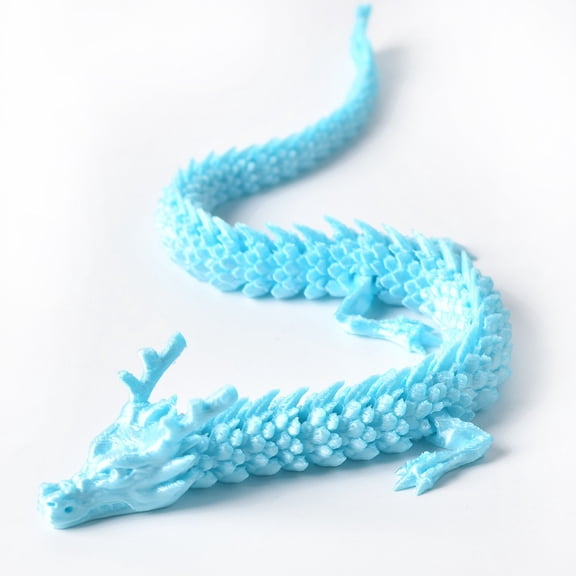 1PC sky blue 45cm 3D Printed Dragon Figurines, Crafts, Creative Handmade Figurines, Gifts, Multi-purpose Chinese Dragon