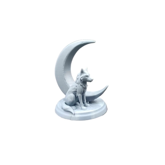1PC wolf and moon sculpture 3D printing