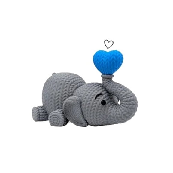 1PC woven baby elephant blowing heart (No. 2) 3D printed gift