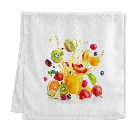 1PCS 100% Cotton Towel 15.74"x29.52" Soft Absorbent Bath Towel for Bathroom Pool Beach Machine Washable Fruit Juice Splash