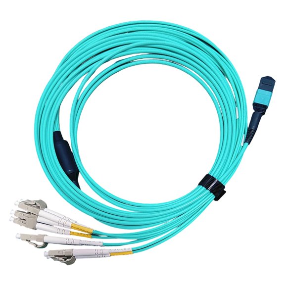 1PCS 10G Multimode 8-Core MPO/PC to 8LC OM3 Fiber Extension Cable 5M Fiber Optic Patch Cord