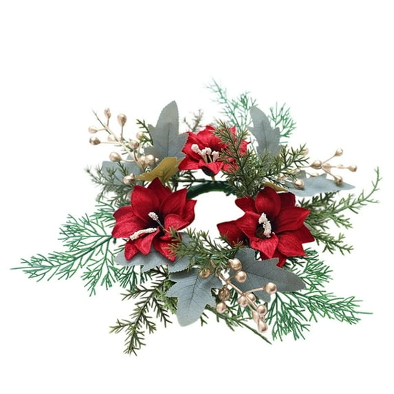 1PCS 10In Mini Christmas Wreath | Small Kitchen Cabinet, Door & Window Wreath | Indoor/Outdoor Holiday Décor with Red Bow