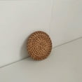 thumbnail image 1 of 1PCS 10cm Placemats Round Handmade Insulation Kitchen Rattan Coasters, 1 of 9