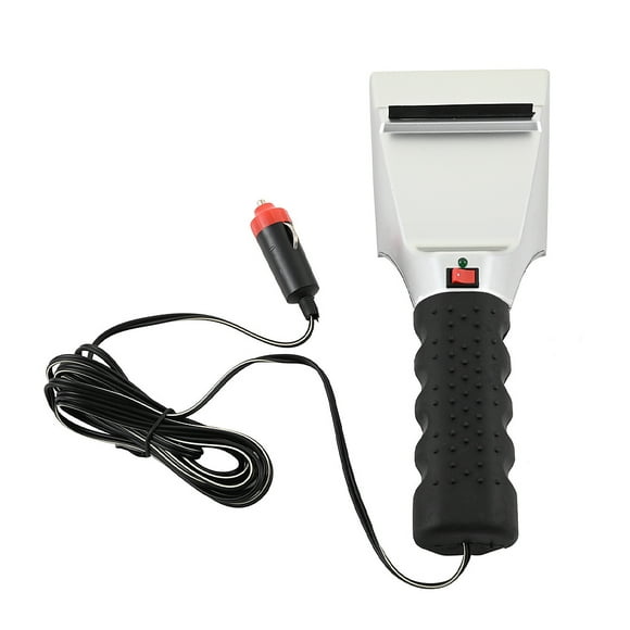 1PCS 12V Electric Heated Car Ice Scraper Automobiles Cigarette Lighter Snow Removal Shovel Auto Windshield Glass Defrost Tools (black)