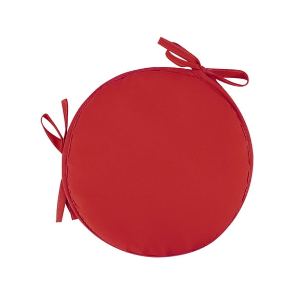 1PCS 15 Inch Round Outdoor Dining Chair Cushions, Patio Seat Cushions with Non-Slip Ties, Indoor Outdoor Bistro Chair Pads, 1.8cm Thin Sponge, Waterproof Fade Resistant, Multi Color, Dark Red
