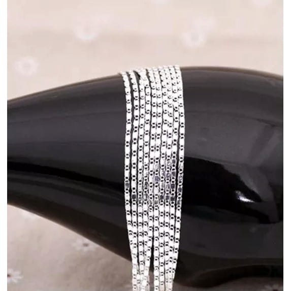 1PCS 16-30inch 925 Silver Smooth Chain Necklace Accessorie Jewelry Necklace