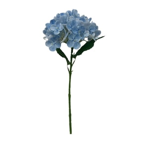 1PCS 17.71" Real Touch Hydrangea Artificial Flowers - Blue Hydrangeas with 2 Leaves - Ultra-Realistic Moisturizing Flowers for Wedding Bouquets, Home Decor Centerpieces