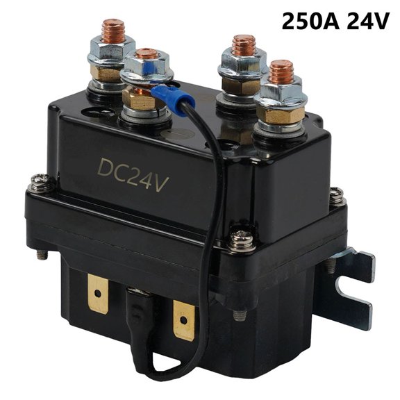 1PCS 24V 250A Winch Magnetic Contactor Relay Remote Control Winch Solenoid Relay For 9000lb SUV/UTV Winch Controlling