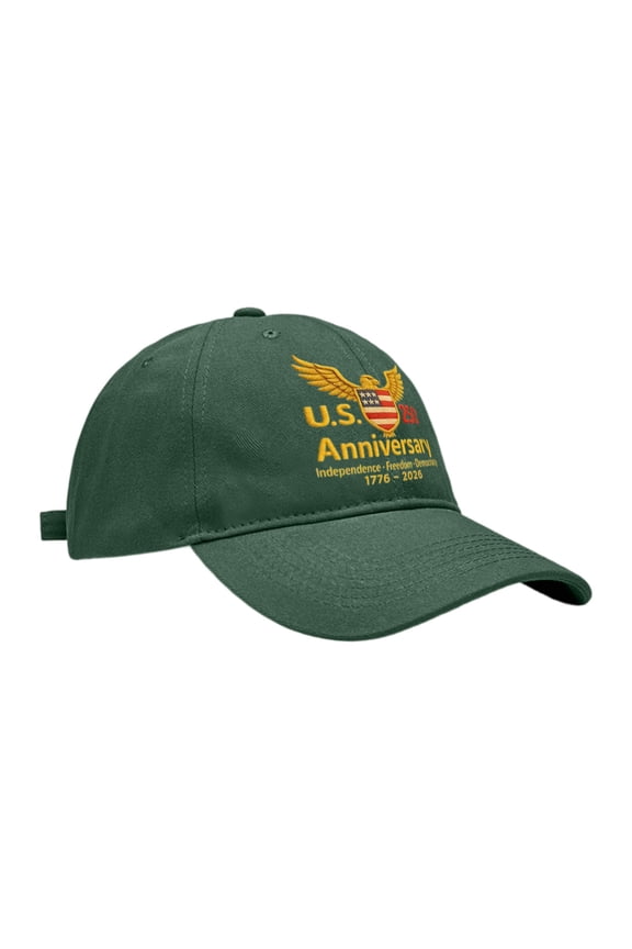 1PCS 250th Anniversary USA Baseball Cap,Adjustable Retro Embroidered Hat for Men Women Gifts (Army Green)