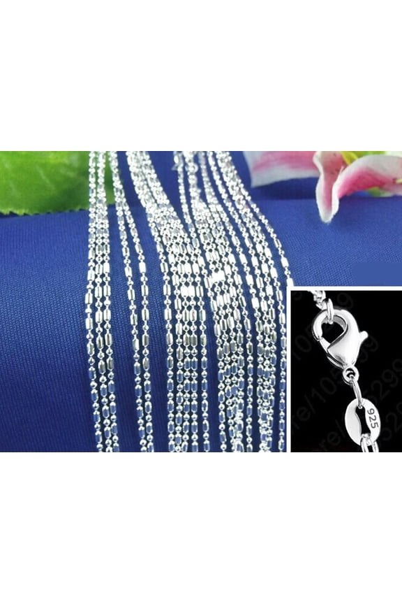 1PCS 26inch 925 Silver Ball Chain Pendant Necklace Accessories Jewelry Necklace
