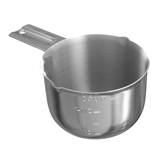 1PCS 2Cup (480ml, 16oz) Single Measuring Cup, Stainless Steel Measure Scoop, Metric and US Measurement, Dishwasher Safe