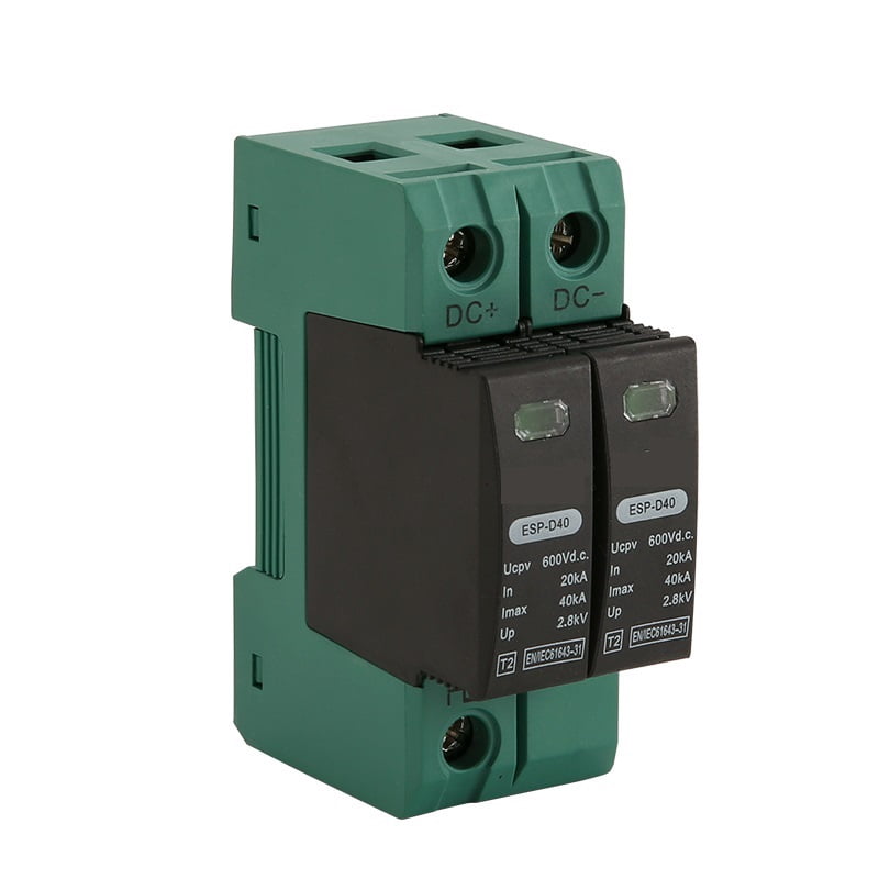 1PCS 2P Din Rail DC SPD 600V (20KA~40KA) House SPD Surge Protector Protective Low-voltage Arrester Device