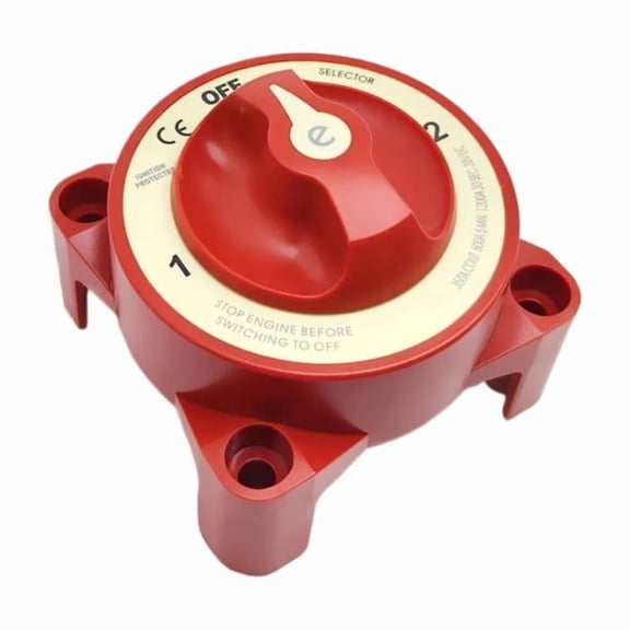 1PCS 3-Position Heavy Duty Red Battery Switch Power Main Switch For Yacht RV Ignition Protected Marine Boat Isolator