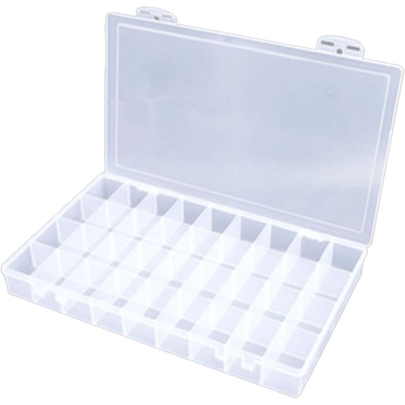 1PCS 36 Grids Large Plastic Organizer Box with Dividers, Compartment Organizer Box for Nail Accessories/Screw/Sewing Arts and Oil Paint, Bead Storage Containers 14.9" x 9.2" x 1.9" (Clear)