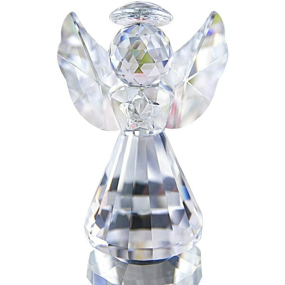 WYZCTTD 1PCS 3inch Crystal Guardian Angel Figurine Decor Ornaments Art for Living room, Table(Clear)