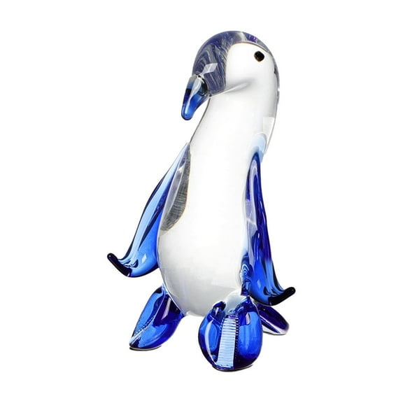 1PCS 3inch Mini Crystal Penguin Figurine Decor Glass Penguin Statue Ornaments Art(Clear Blue)