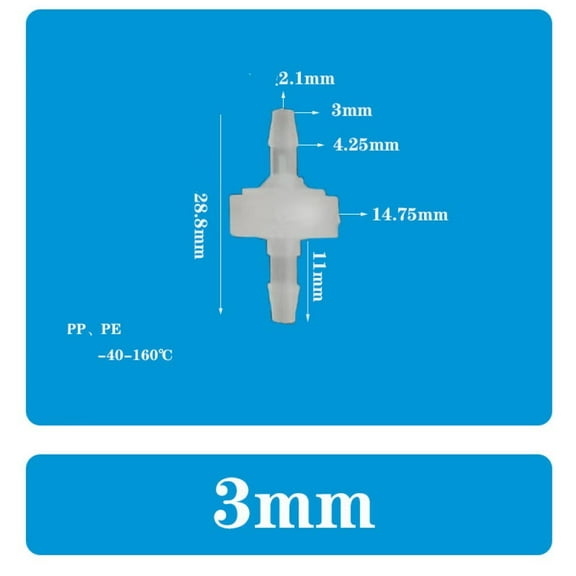 1PCS 3mm To 12mm Plastic White Check Valve Way Non-return Valve Oil Gas Water Air Prevents-Fuel From Returning Back Replacement