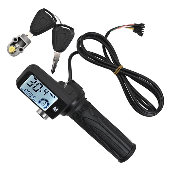 1PCS 48V E-Bike Throttle Handle Grip and LCD Display 170cm Cable with 2 Keys