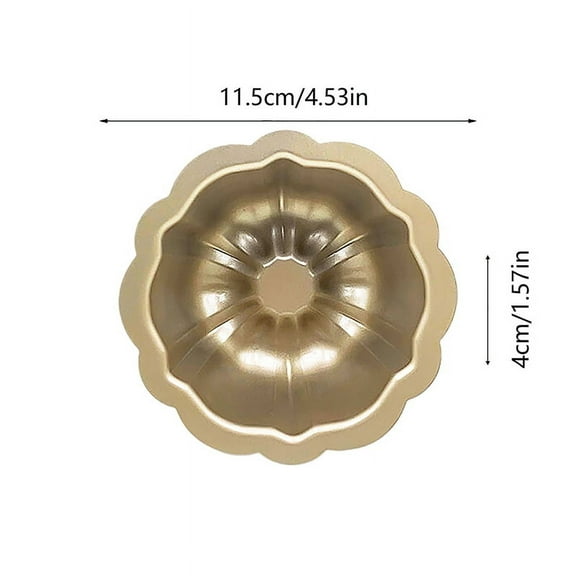 1PCS 4inch Mini Cake Pan Nonstick Fluted Baking Mold Carbon Steel Flower Shape Tube Pan For Brownie Cupcake Pudding Muffin