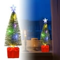 thumbnail image 1 of 1PCS 6.37 Inch Mini Christmas Tree with Colorful LED Lights, Pre-Lit Tabletop Artificial Pine Needle Tree with Red Gift Base, Battery Operated Holiday Centerpiece for Home Decor, 1 of 5