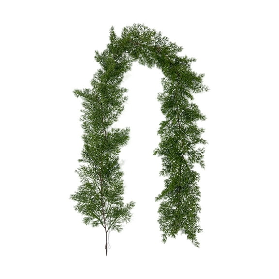 1PCS 6FT Christmas Garland Norfolk Pine Garland Real Touch Artificial Greenery Garland for Mantle Fireplace Table Indoor Outdoor Decor
