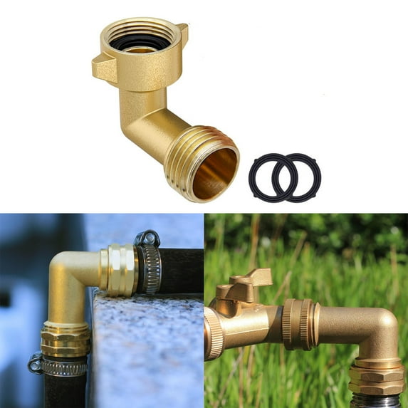1PCS 90 Degree Hose Elbow,Garden Hose Fittings,Solid Brass Adapter,Hose Adapter,Garden Hose Accessories,For Outdoor Faucets,Garden Hoses,Sprinklers,Nozzles,Timers